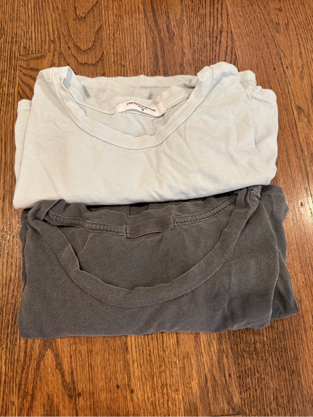 perfectwhitetee Short Sleeve Tee Set - Seafoam & Charcoal